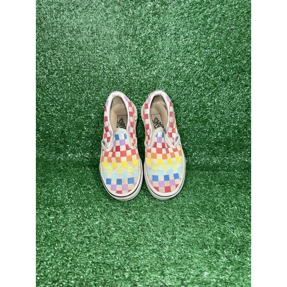 Vans Classic Slip On Checkerboard Multicolor Walking Shoe Toddler Kids‎ Size 12C